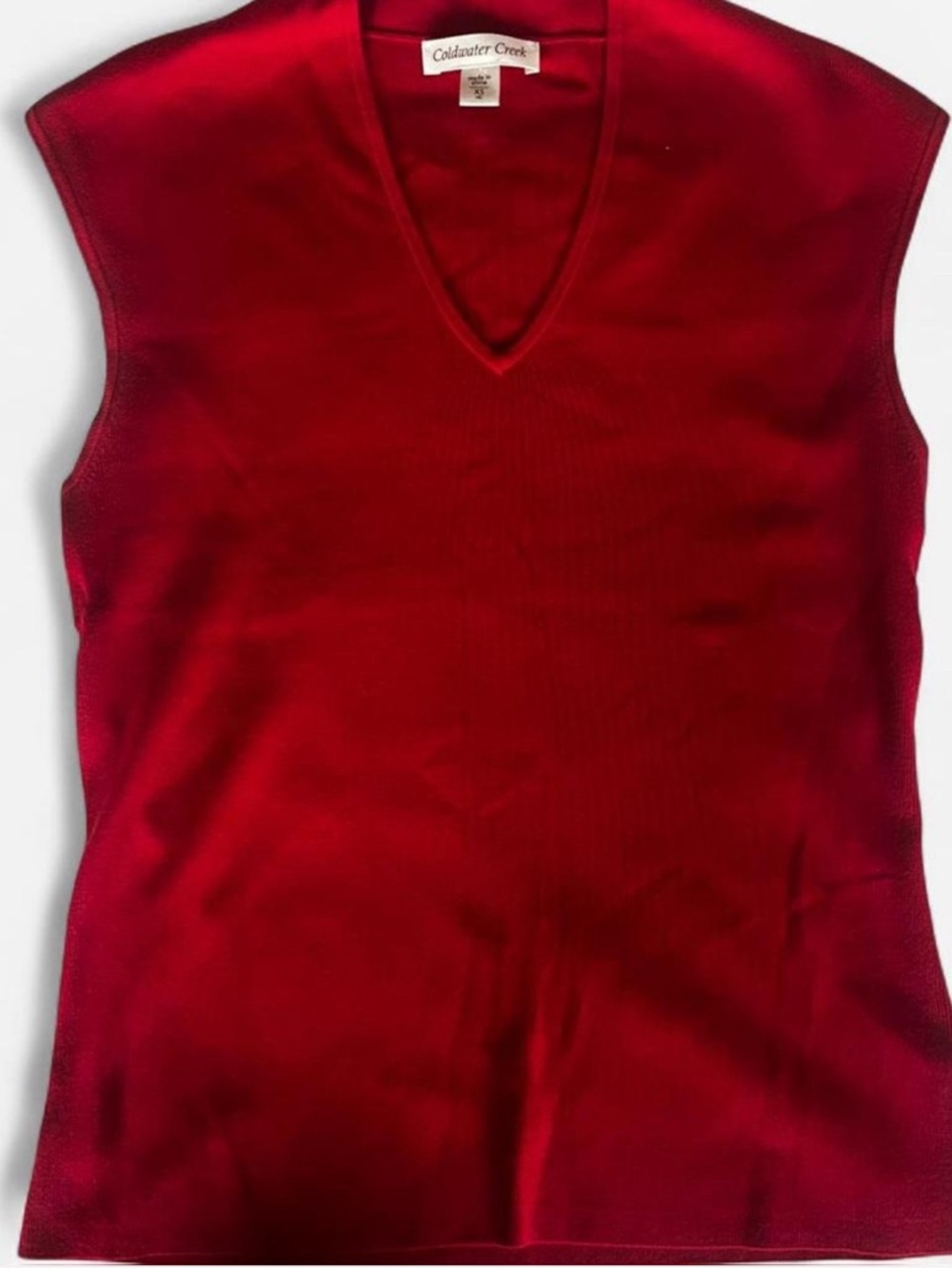 Coldwater Creek Red V-Neck Sleeveless Tank